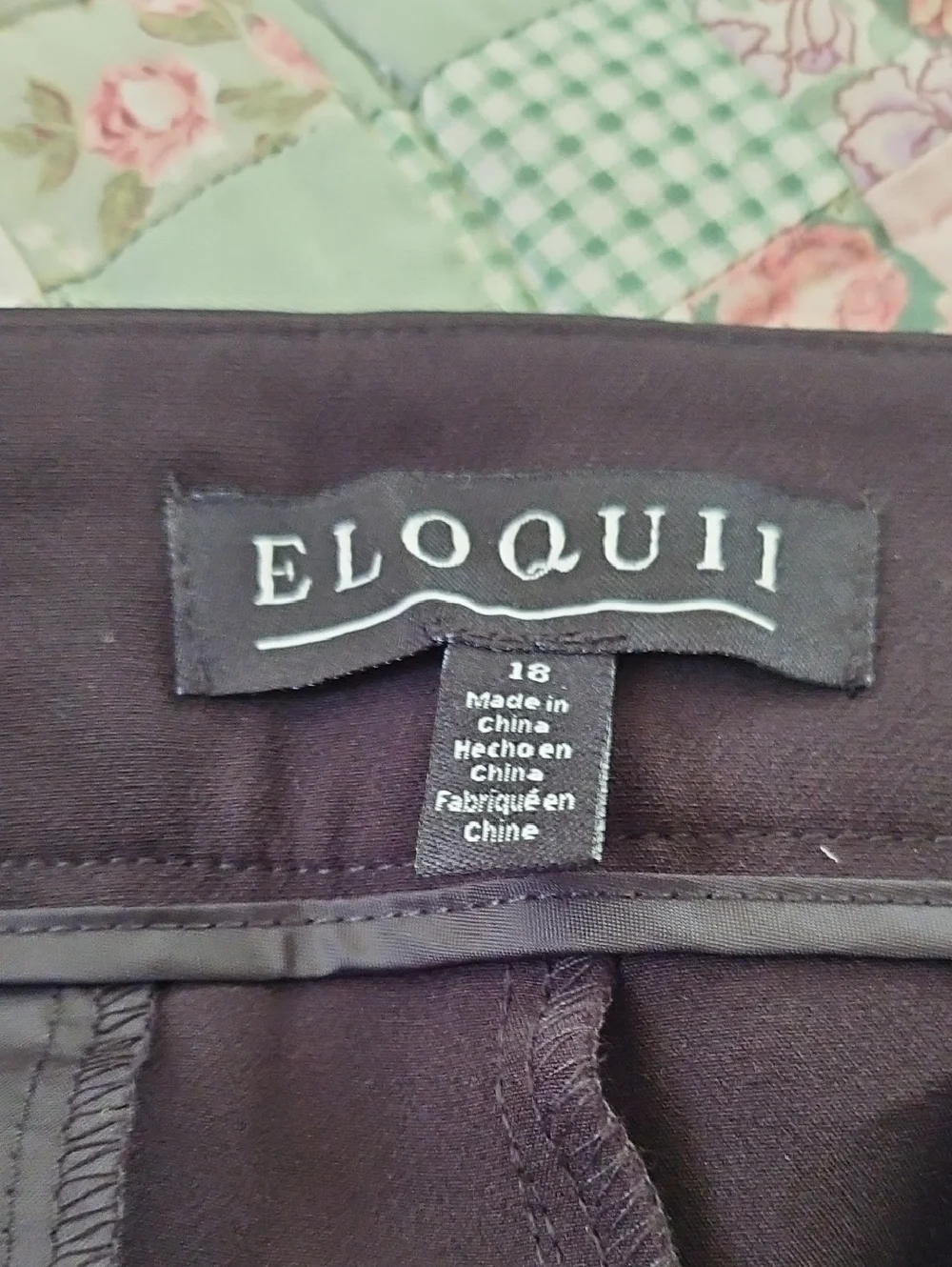 Eloquii Plus Size Wide Leg w/Silver Floral Appliqué  - Size 18 - Picture 8 of 10